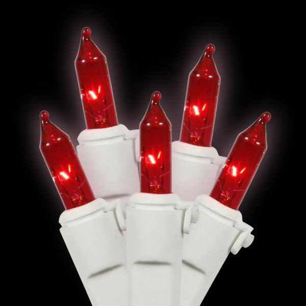 50 Red Lights White Wire 16ft. Christmas Set Discount - Image 2
